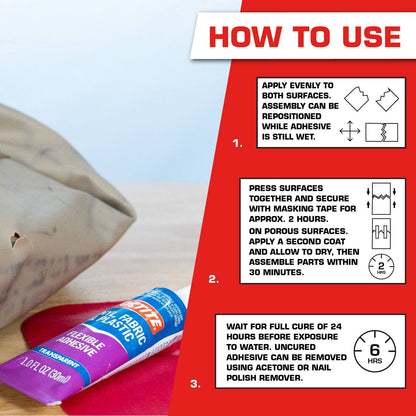 Loctite 30ml Vinyl Fabric and Plastic Flexible Adhesive - Clear