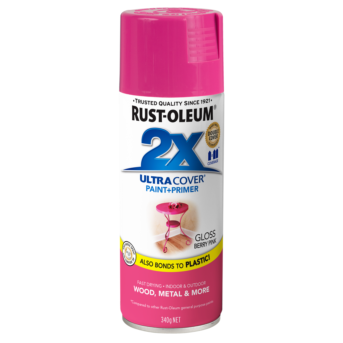 Rust-Oleum 2X Ultra Cover Gloss Spray Paint - 340g - Berry Pink