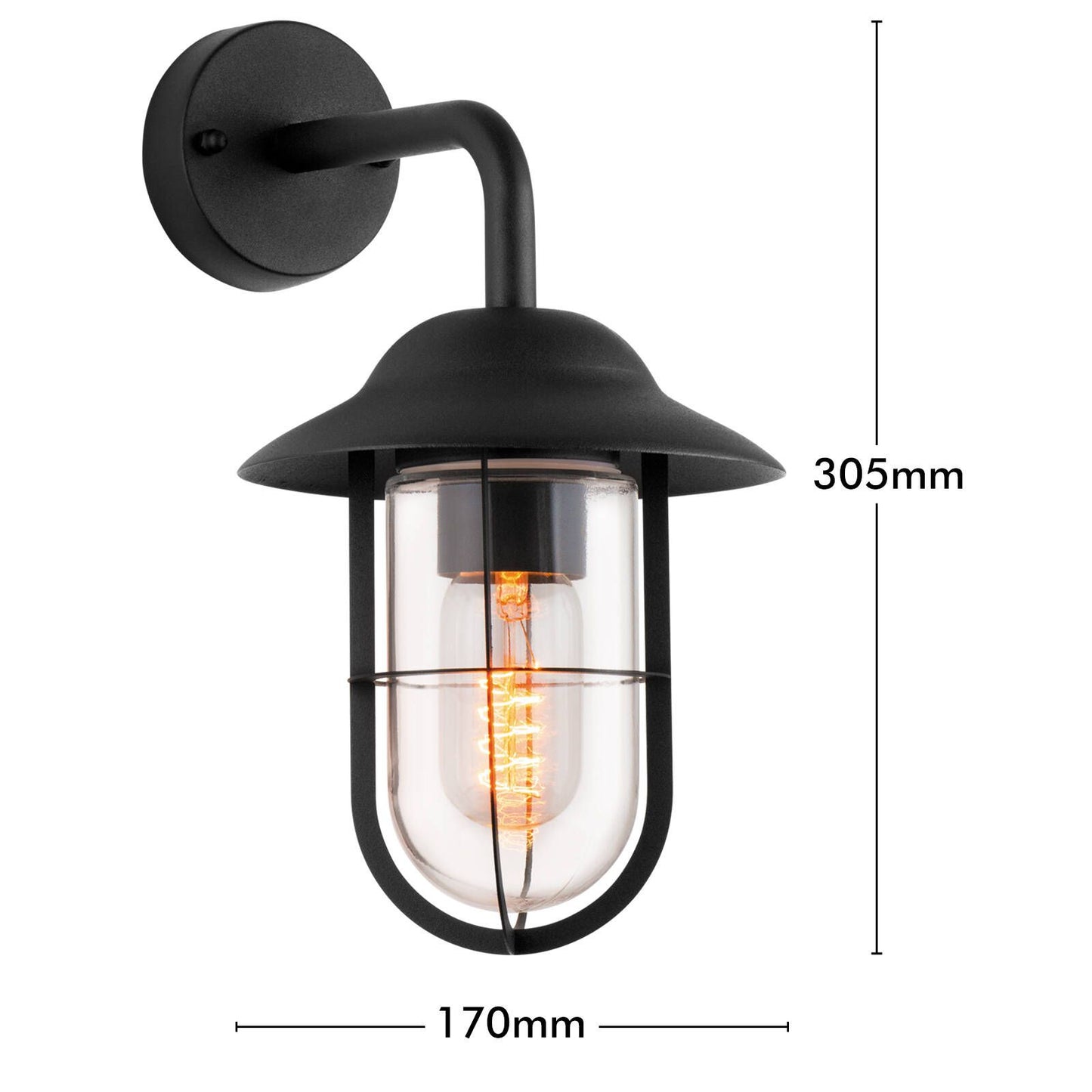 Verve Design Ashton Wall Light - Black - 60W