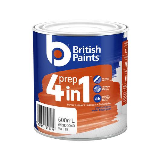 British Paints White 4 in 1 Prep Primer Sealer - 500ml