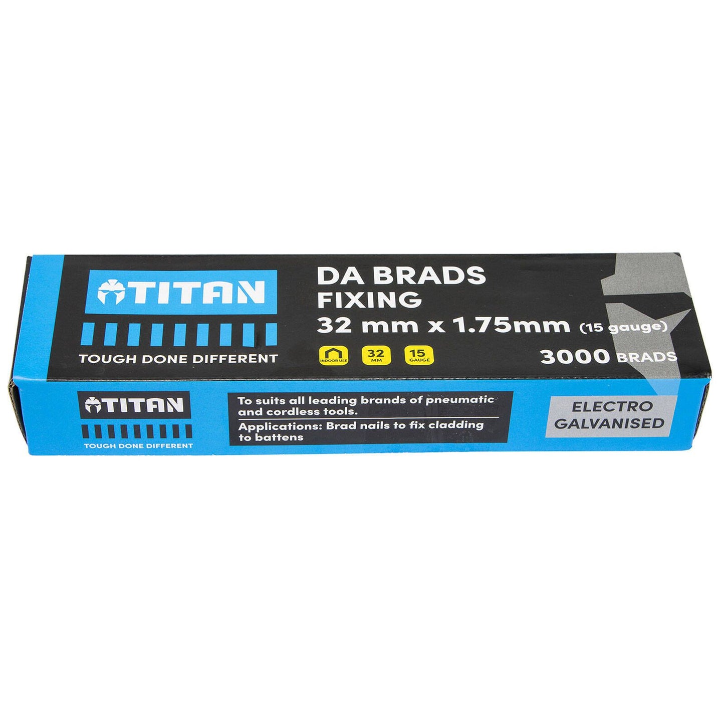 Titan Electro Galvanised Angled Collated Nail Da Brads - 32 x 1.75mm - 3000 Pack