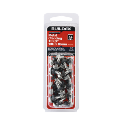 Buildex Teks Screws - 10g x 16mm - Class 4 - 20 Pack