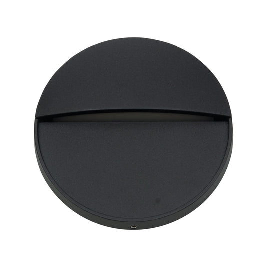 Arlec 4W Black CCT LED Round Exterior Step Light - 110 x 25mm