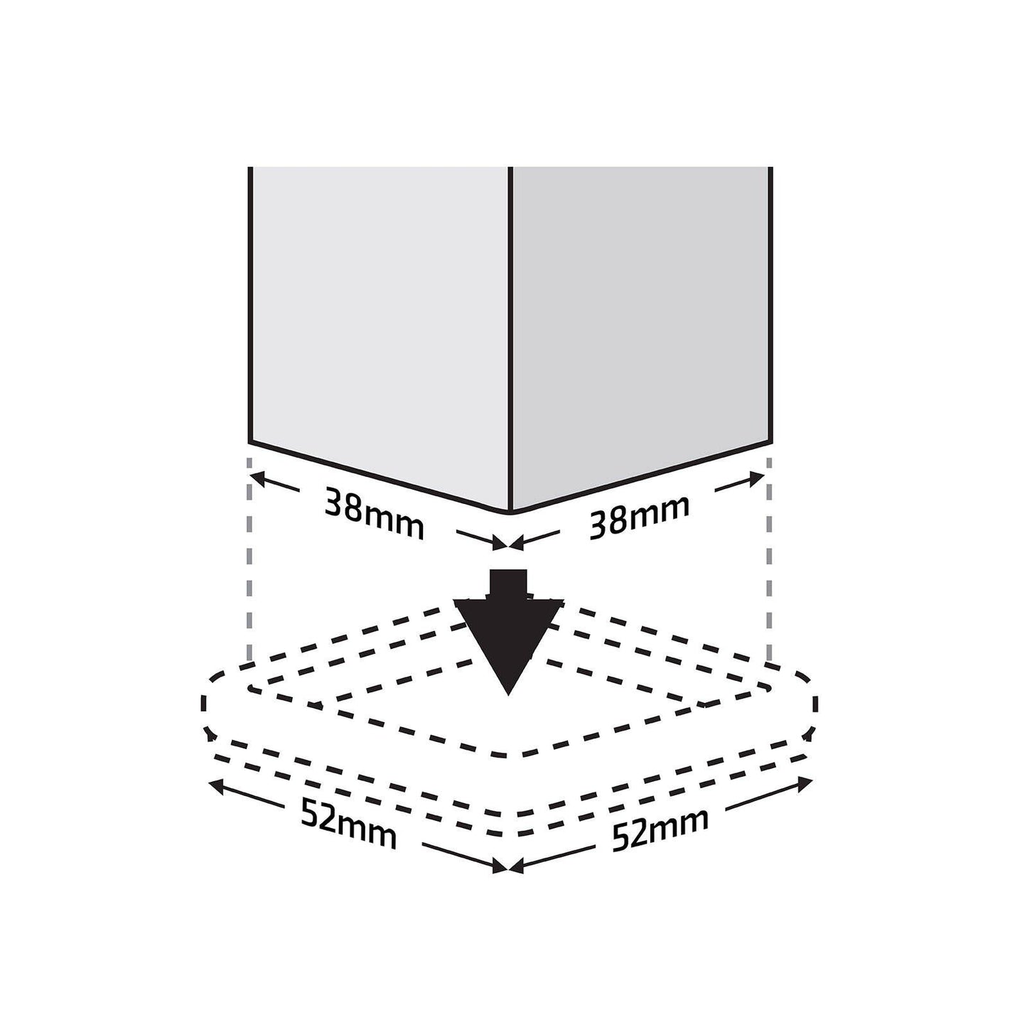 Surface Gard Square Carpet Castor Cup - 38 x 38mm - 4 Pack