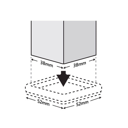 Surface Gard Square Carpet Castor Cup - 38 x 38mm - 4 Pack
