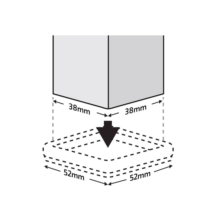 Surface Gard Square Carpet Base Castor Cup 38 x 38mm 4 Pack