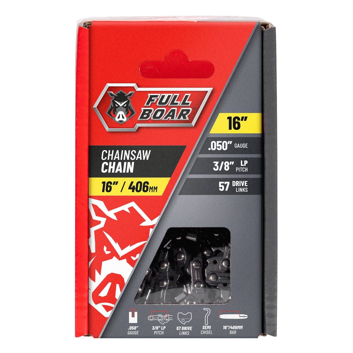 Full Boar Chainsaw Chain - 16" - 406mm - 57 Drive Links