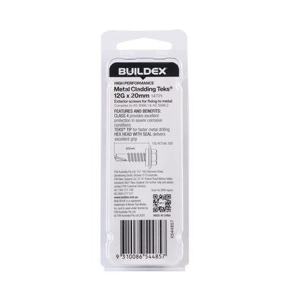 Buildex Cladding Fencing Teks Screws - 12g x 20mm - 20 Pack
