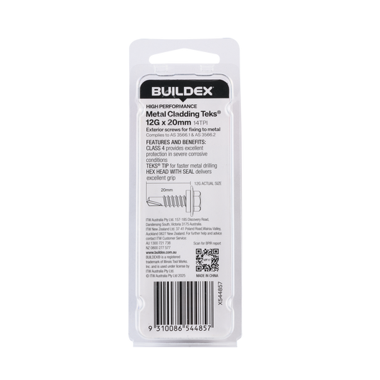 Buildex Cladding Fencing Teks Screws - 12g x 20mm - 20 Pack