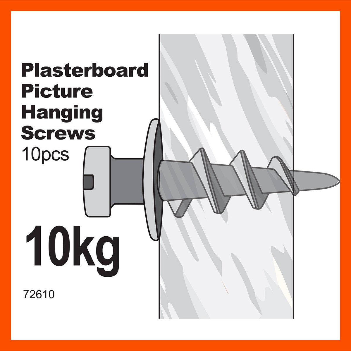 Everhang Picture Hanging Screws - 10kg - Steel - Self-Drilling - 10 Pack