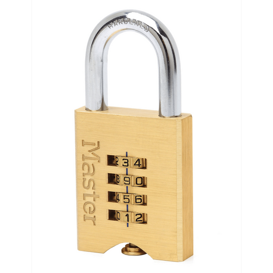 Master Lock 50mm Brass Resettable Combination Padlock - Weather Resistant