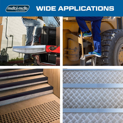 Metal Mate Aluminium Stair Nosing 43mm x 23mm Lightweight Slip Resistant