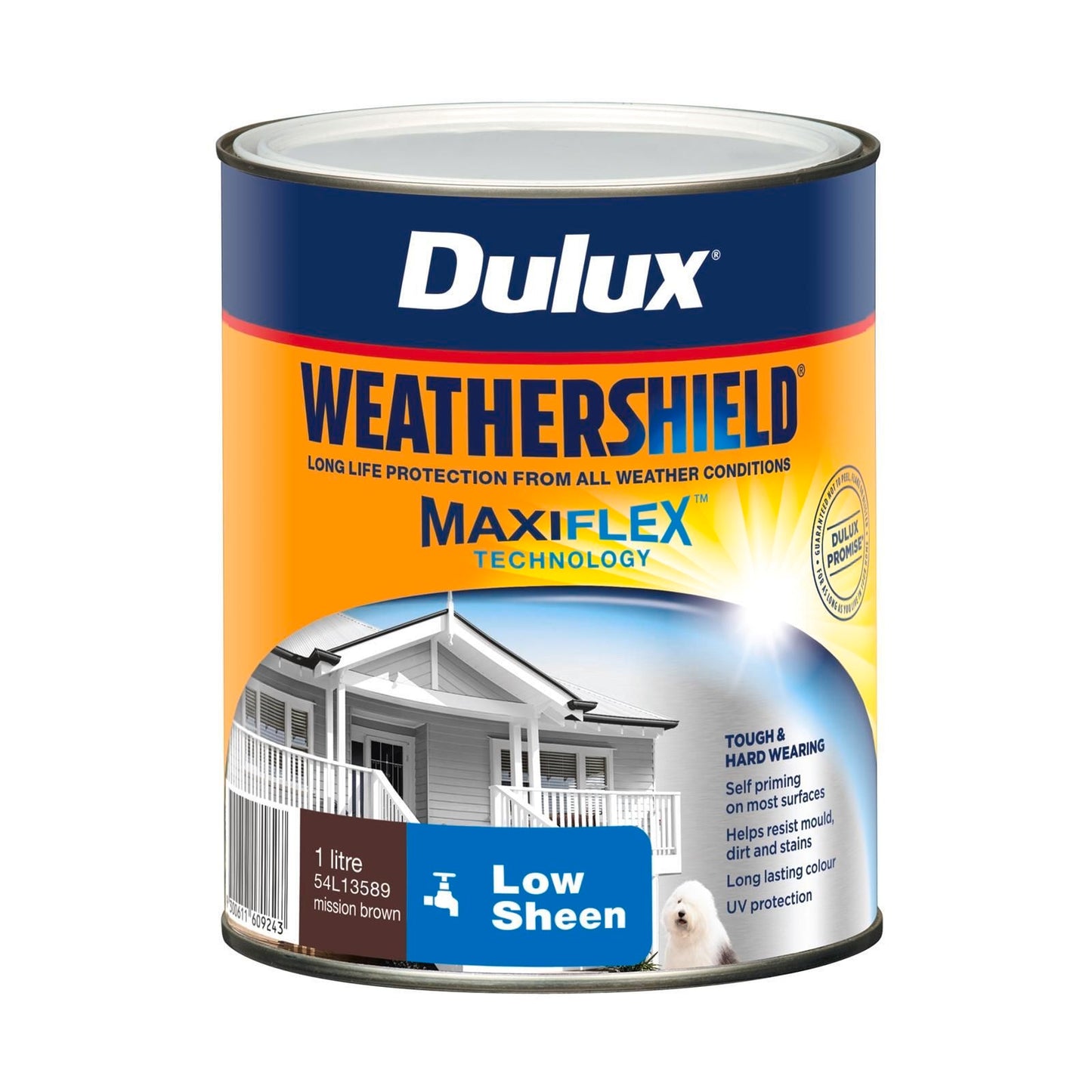 Dulux Weathershield Exterior Paint - 1L - Mission Brown Low Sheen