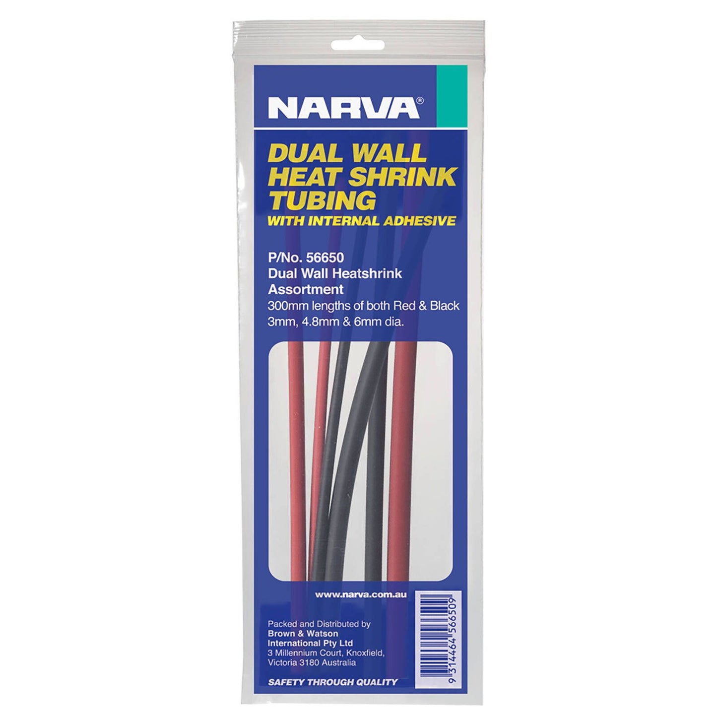 Narva Heatshrink Tubing - 300mm - 3-6mm - 6 Pack