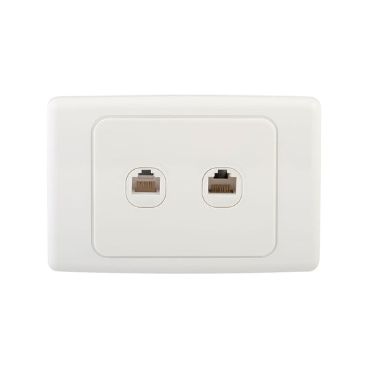 Deta Cat 6 Double Ethernet RJ45 Outlet
