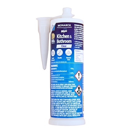 Monarch 150g Clear Mini Silicone - Waterproof Sealant - Flexible - Mould Resistant