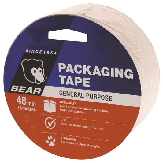 Bear Clear Polypropylene Packaging Tape - 48mm x 75m