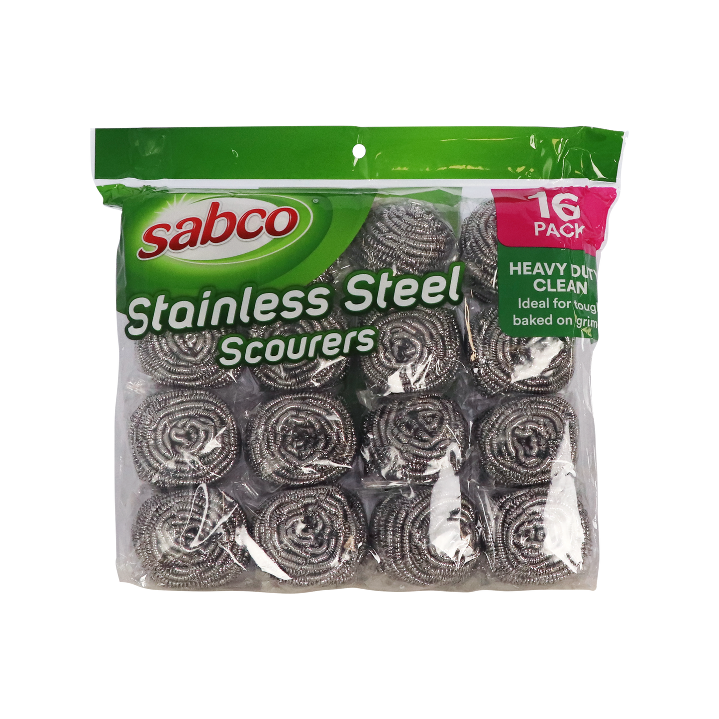 Sabco Stainless Steel Scourers - 16 Pack - 310 x 280 x 60mm