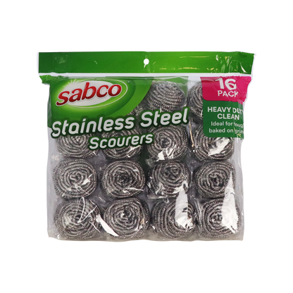Sabco Stainless Steel Scourers - 16 Pack - 310 x 280 x 60mm