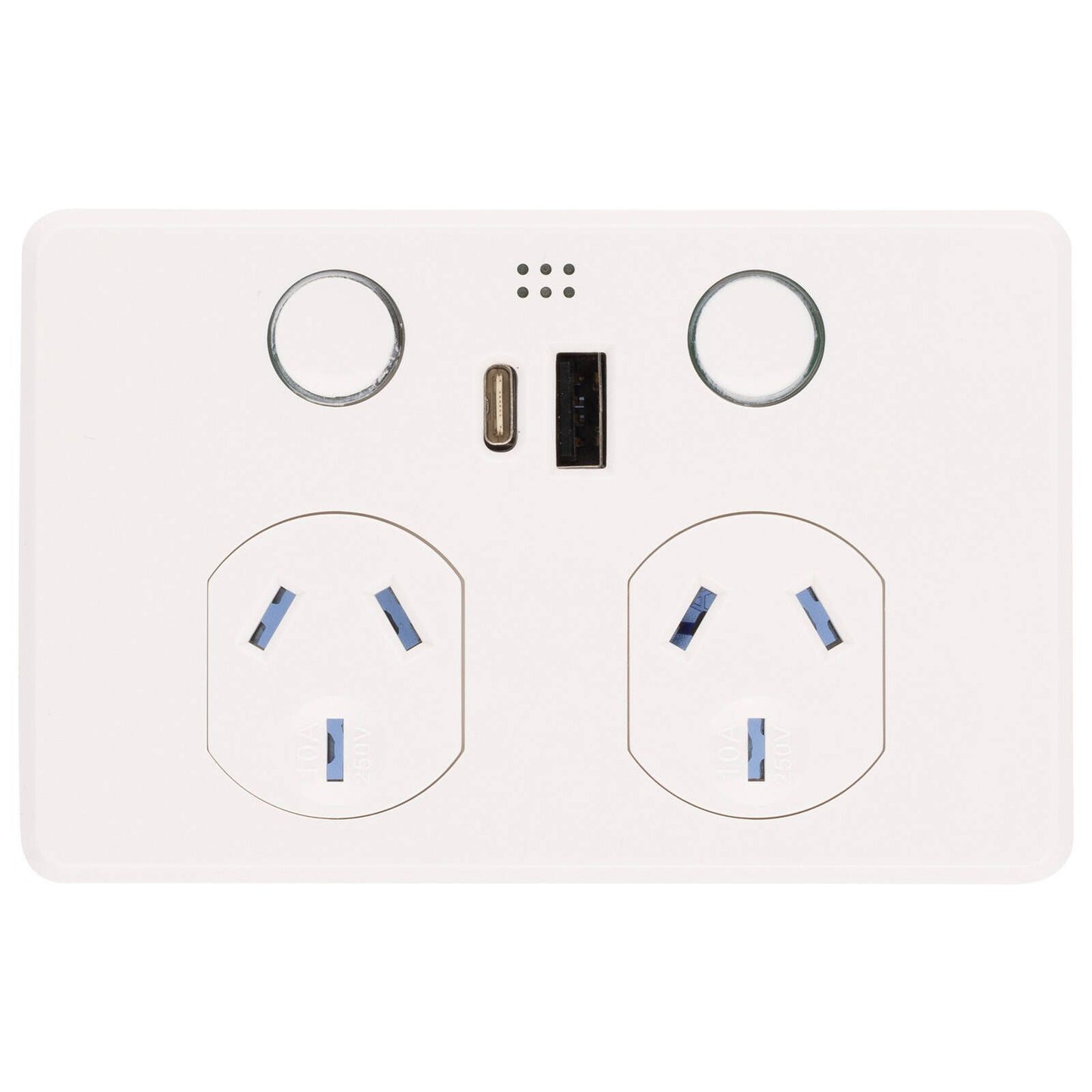 Deta Grid Smart Double Power Point - 50 x 74 x 115mm - White