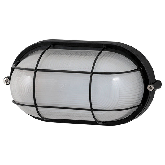 Arlec Black Oval Caged Bunker Light - 60W E27 - 210mm