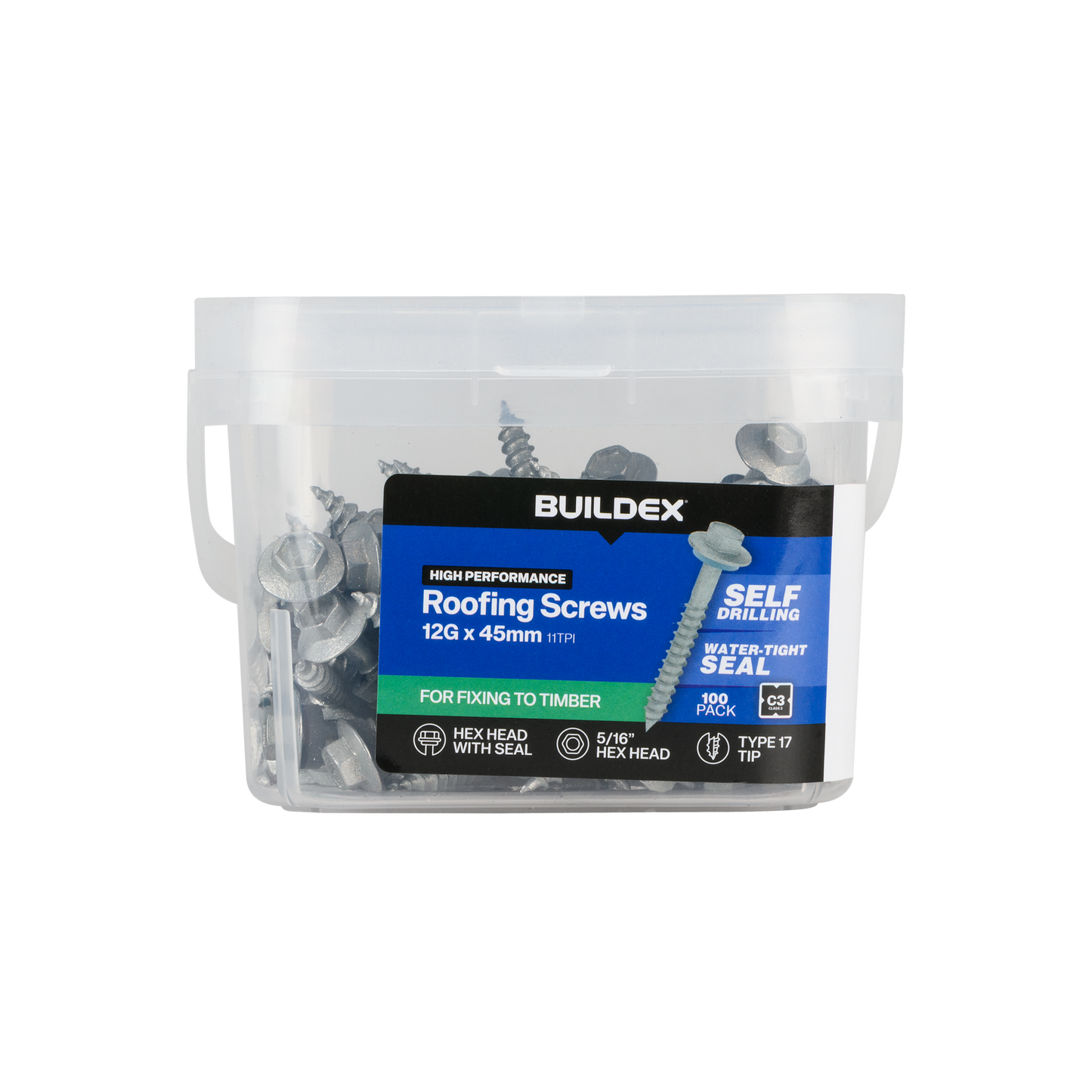 Buildex Cladding Screws - 12g x 45mm - 100 Pack