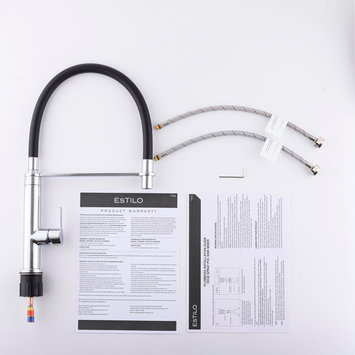 Estilo Spray Sink Mixer Chrome Plated Finish - 25mm Cartridge