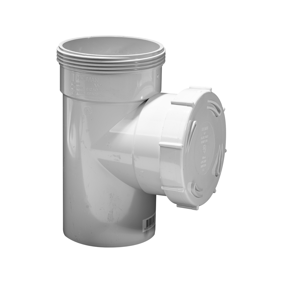 Holman 100mm PVC DWV Test Opening - Grey - Durable - Easy Connection