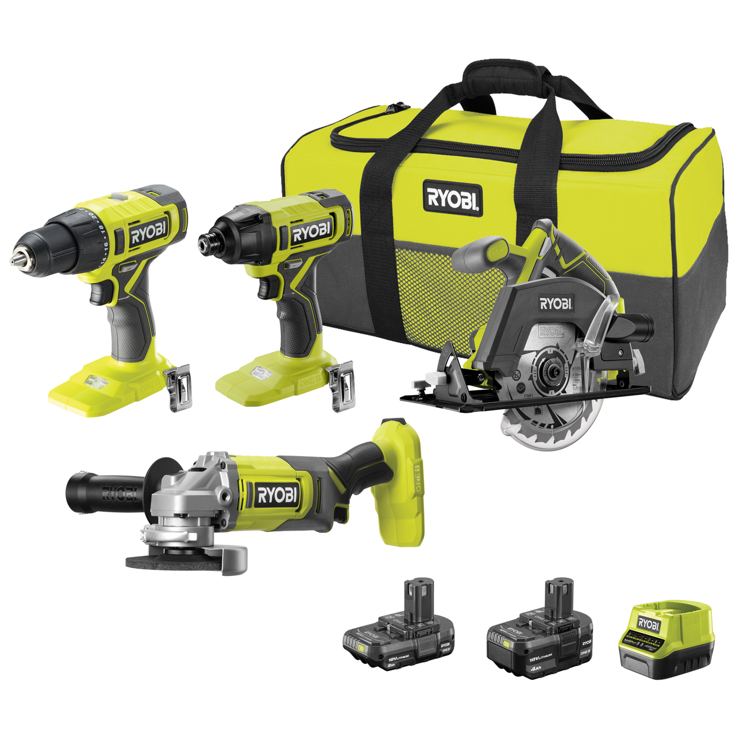 Ryobi 4-Piece Kit - R18X4C1422B - 18V ONE+ - 585 x 295 x 225mm