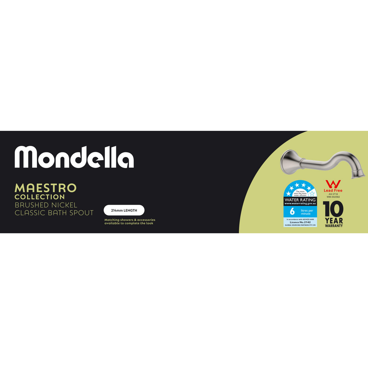 Mondella MAESTRO Classic Bath Spout Brushed Nickel Maestro