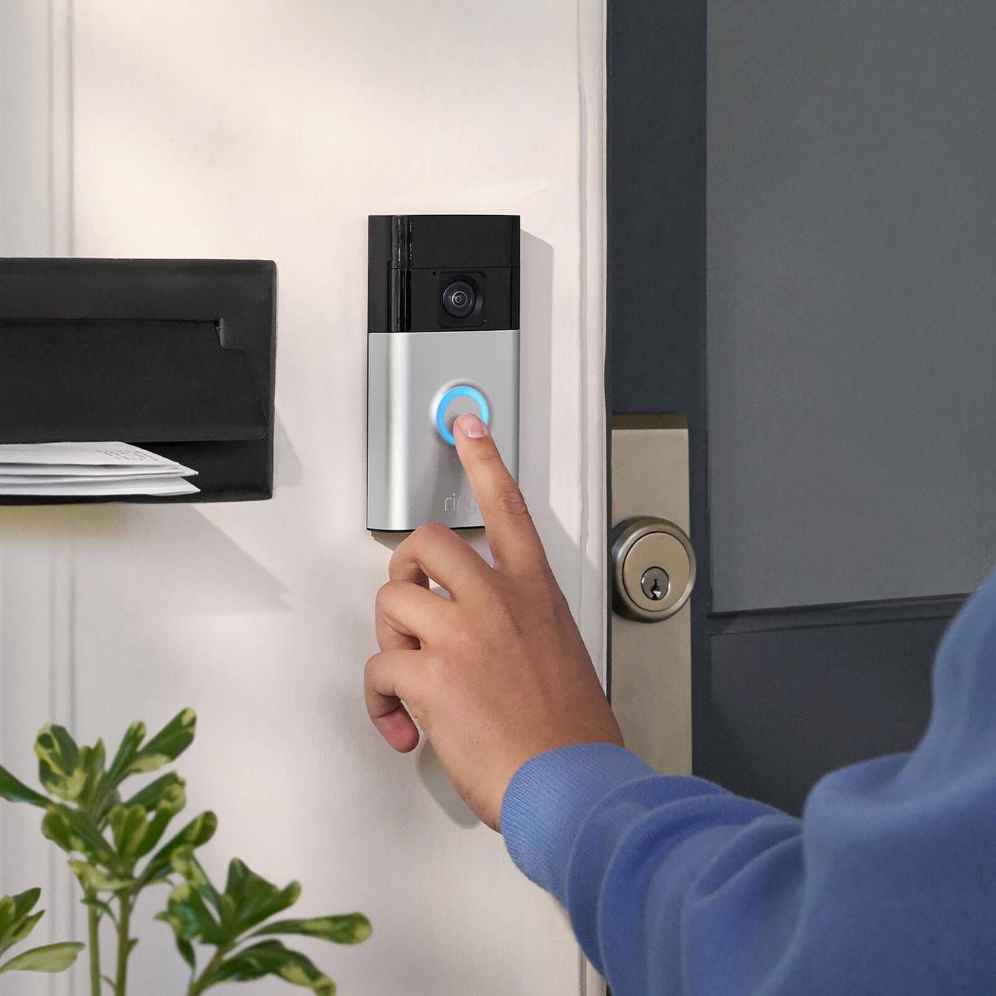 Ring Satin Nickel Battery Video Doorbell
