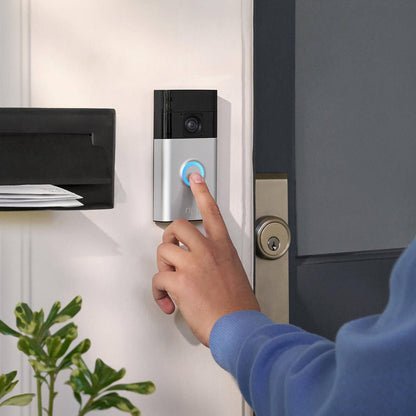 Ring Satin Nickel Battery Video Doorbell
