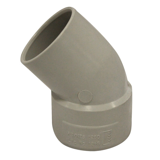 Holman 40mm PVC DWV Plain Bend - Male & Female - 40 Deg