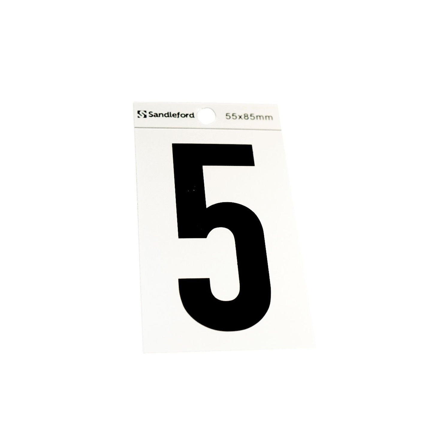 Sandleford Self Adhesive House Number 5 - 85mm - Silver/Black