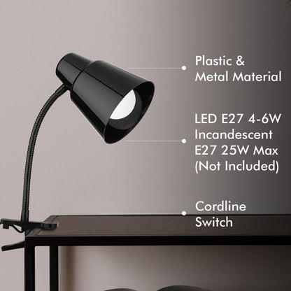 Verve Design Black Brylee Clamp Lamp