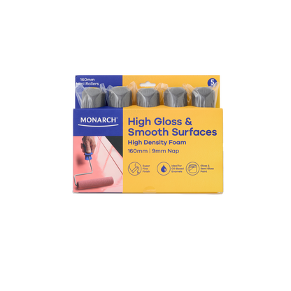 Monarch High Gloss & Smooth Surfaces Mini Rollers 160mm 5 Pack