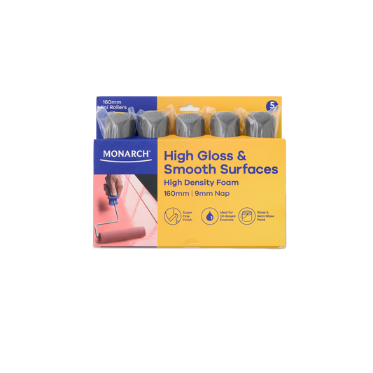 Monarch Mini Rollers - 160mm - 9mm Nap - 5 Pack - Yellow