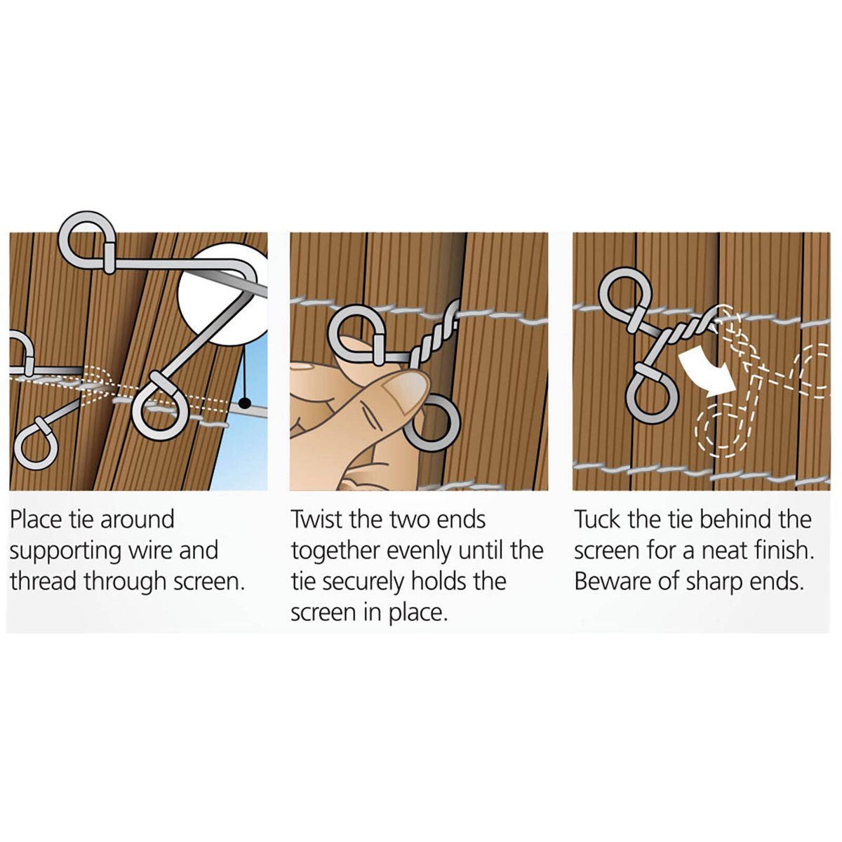 Jack Easi-Twist Screen Ties - 50 Pack - 1mm Galvanised Steel - Secure Fit