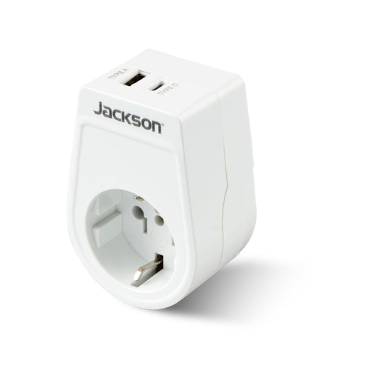 Jackson Inbound Slim USB A & C Travel Adaptor - Eu, Usa & More
