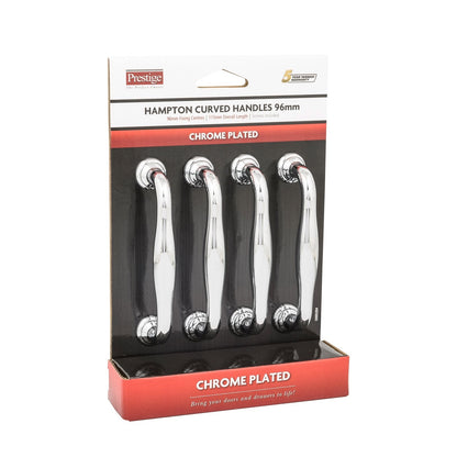 Prestige Hampton Handle - 96mm - Chrome - 4 Pack
