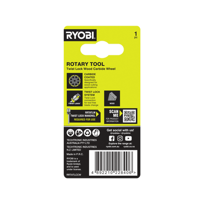 Ryobi Twist Lock Wood Carbide Wheel - 38mm