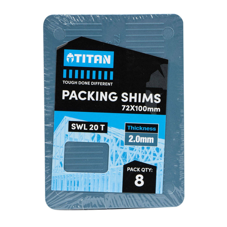 Titan 2 x 72 x 100 Mm 8 Piece Blue Shim Packing