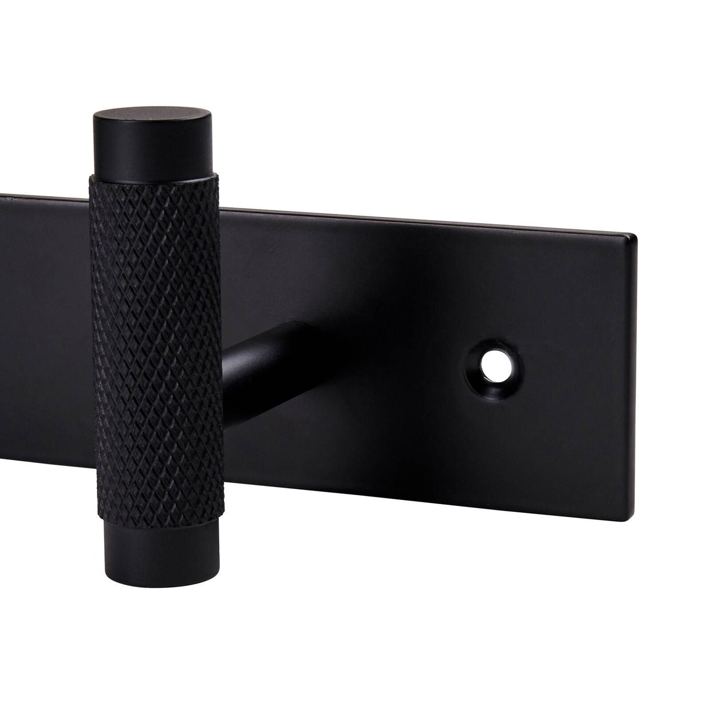 Adoored 4 Hook Black Knurled Hook Rack 400mm