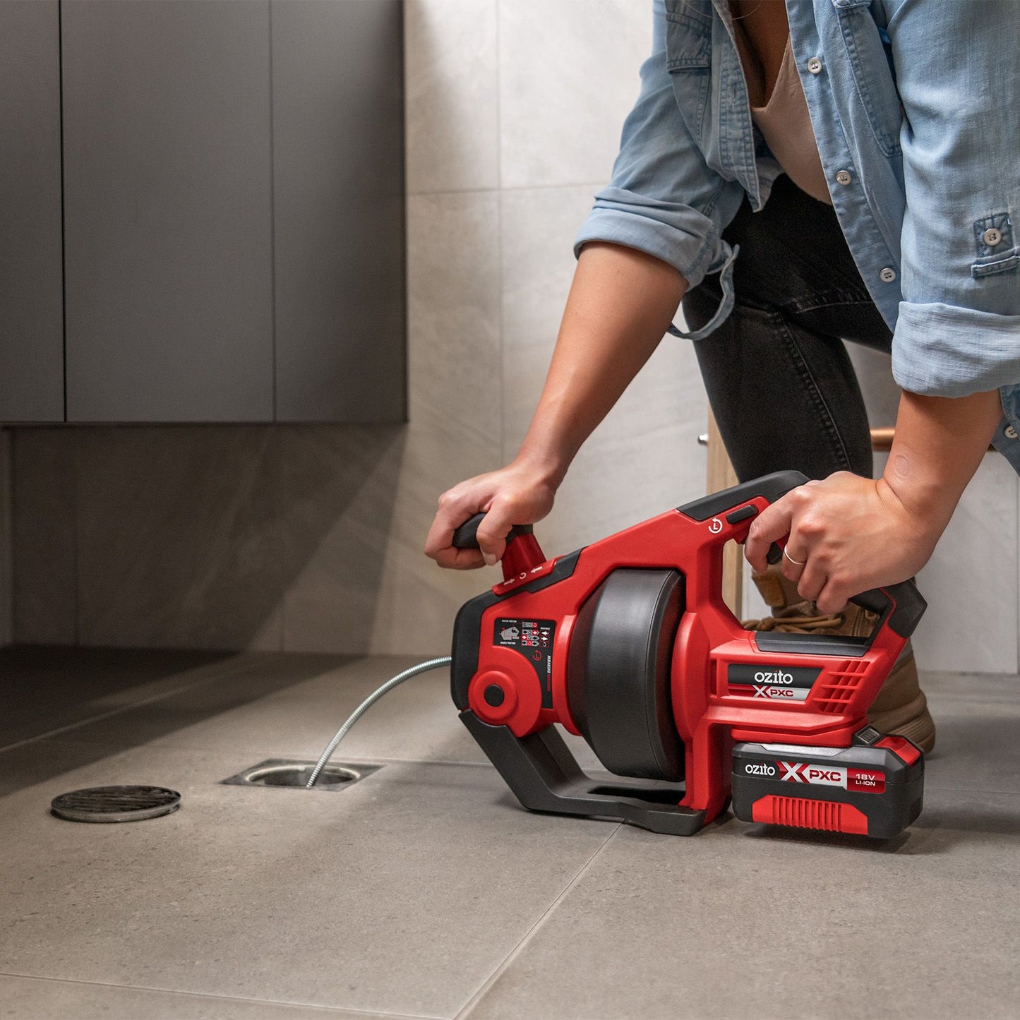Ozito PXC Drain Cleaner - PXDCS 018 - 7.6m