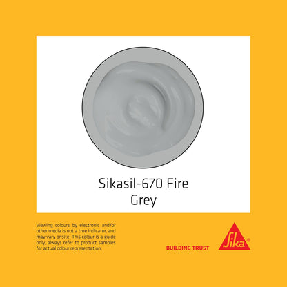 Sika Sikasil 670 Fire Silicone - 300ml - Grey