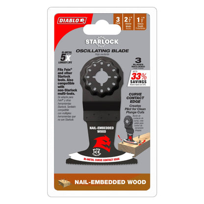 Diablo Starlock Bi-Metal Demo OMT Blades - 2-1/2" - 3 Pack