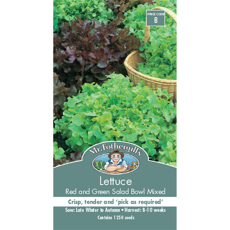 Mr Fothergill Lettuce Seeds - Red Green Salad Bowl