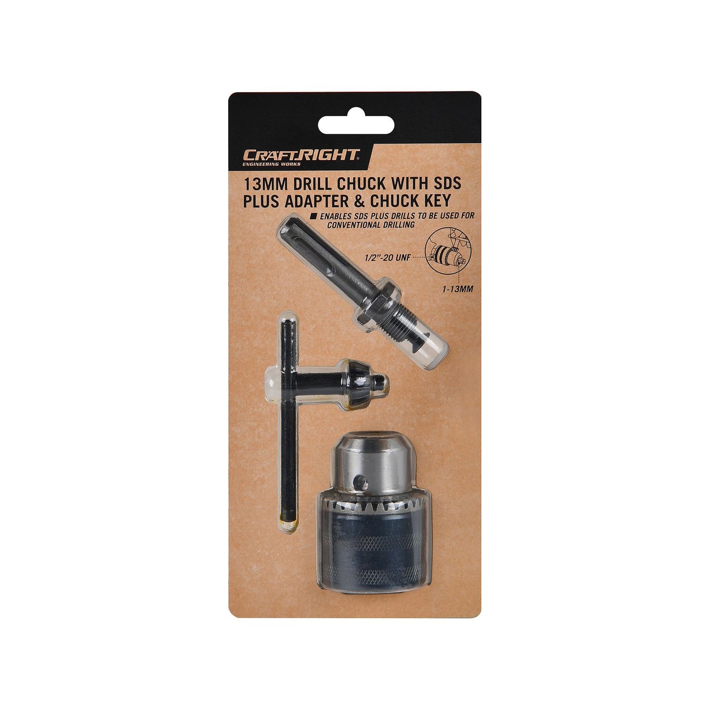 Craftright Drill Chuck with SDS Plus Adapter - 13mm