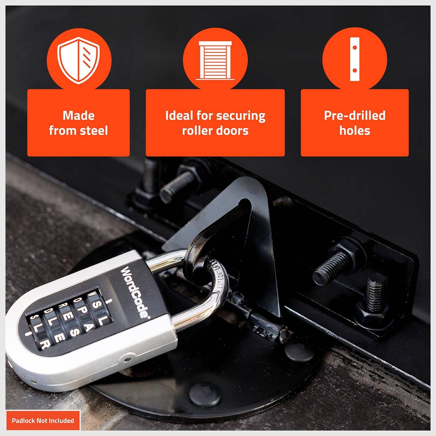 Taskmaster Garage Door Floor Anchor - 100mm - Black Matte