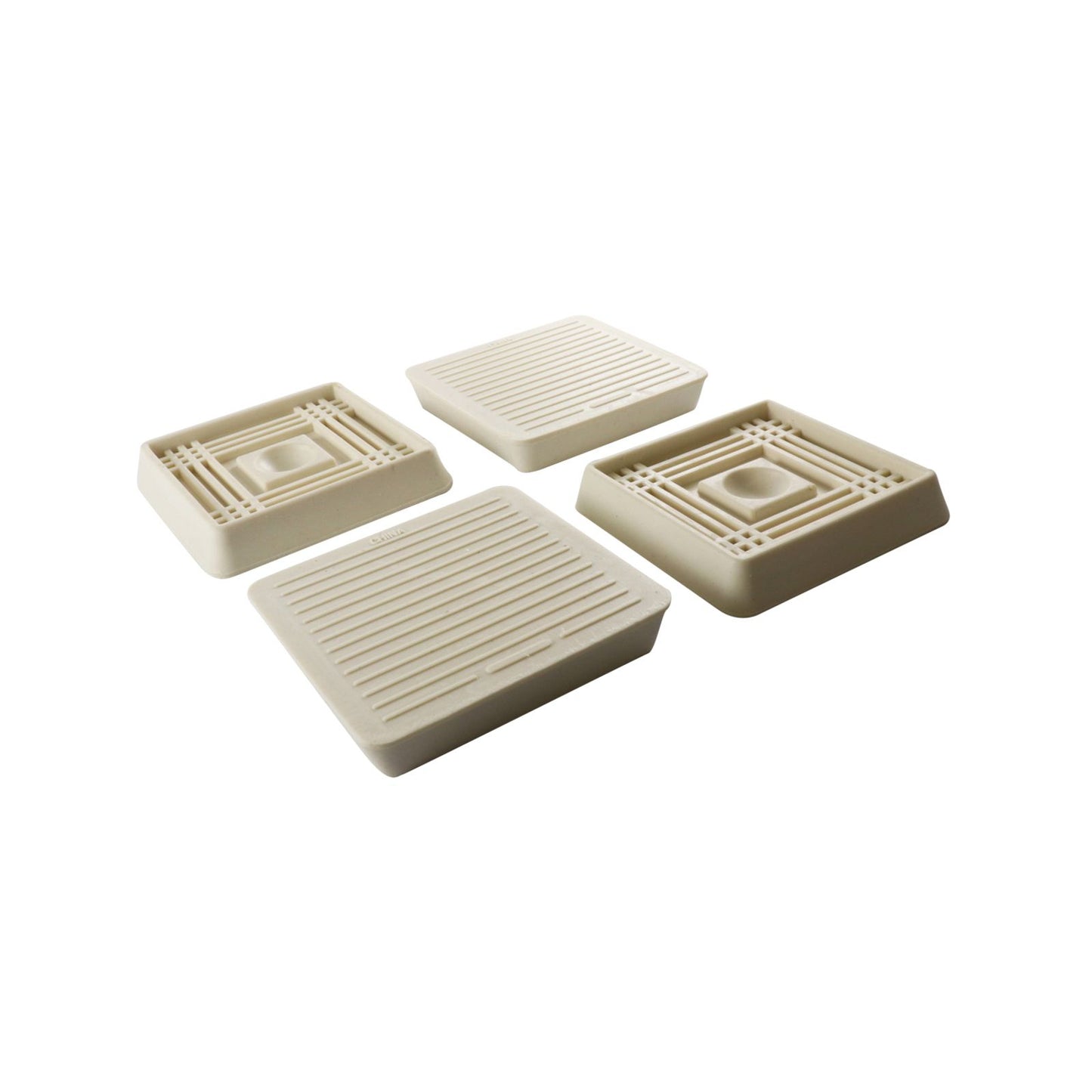 Surface Gard Almond Square Rubber Base Castor Cup - 51mm - 4 Pack